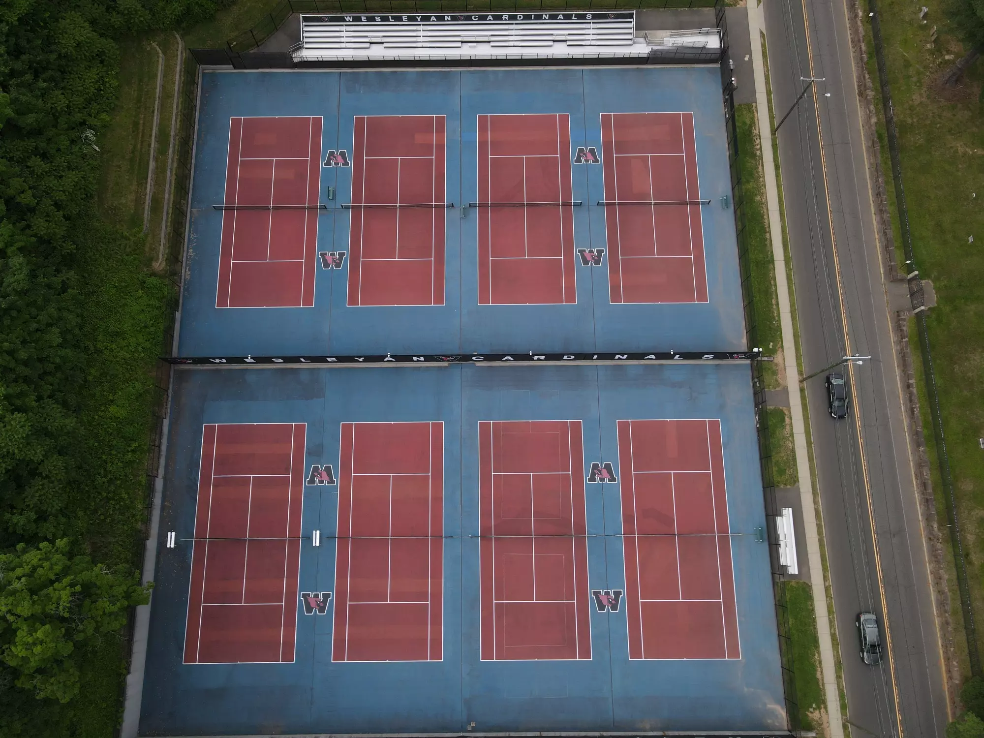 Aerial view of tennis courts